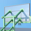 Green Portable Basketball Hoops Sports Equipment With Backboards For Outdoor Use