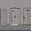 Modern Shower Sauna Enclosures With Transparent Glass And Black Metal Frames