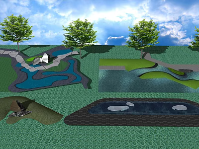 New Chinese Style Landscape Sits Special-shaped Landscape Waterscape Falling Water Landscape Stone Falling Water Stone Pot Water Pot Water Pot Water Sits 3d model