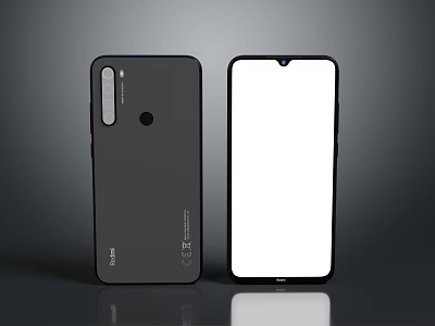 Modern Electronic Smartphone With Back Camera Flash Logo And Front Full Screen Design 3d model