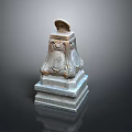 Architectural Stone Column Capital With Carved Details And Multi Tiered Base