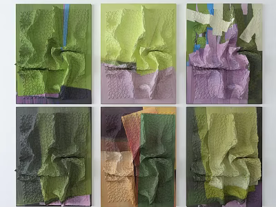 Abstract Colorful Wall Decor with Textured 3D Art and Vibrant Tones 3d model