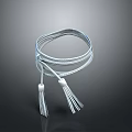 Elegant White Braided Decorative Cord with Tassels for Home Decoration