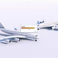 Modern White Commercial Passenger Airliners With Streamlined Design And Large Engines