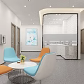 Modern Dental Clinic Reception Area With Front Desk Comfortable Seating And Soft Lighting