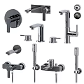 Modern Black Faucets Various Styles For Kitchen And Bathroom Use 3d model