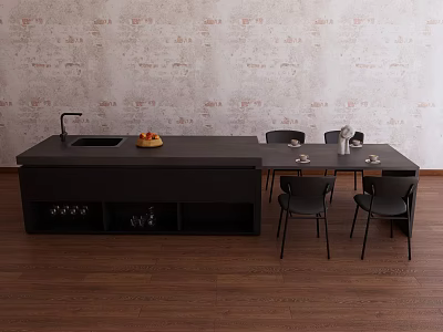 Modern Island TAICHA Island Dining Table and Chair 3d model