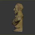 Classical Furniture Decorative Bust Sculpture Made Of Stone With Pedestal Base And Intricate Details