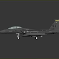 Gray Fighter Jet Model With Twin Tail Fins And Weapon Attachments On Dark Background