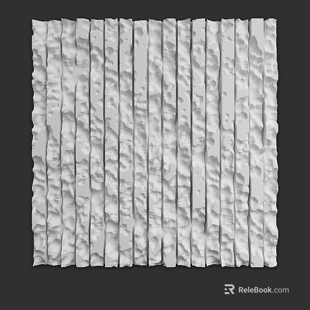 White Striped Textured Wall Design With Modern Interior Decoration And Style 3d model 