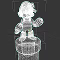 Super Mario Game Character With Red Hat M Logo Blue Overalls And Green Pedestal
