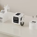 White Medical Devices on White Table with Drawer Display Screen and Metal Probes