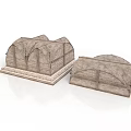 Wooden Household Storage Boxes With Arched Top And Textured Surface For Home Organization