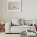 Modern Living Room Interior With Large TV Wooden Coffee Table Area Rug And Fireplace