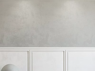 Modern White Wainscoting Panel Design With Gray Wall And Decorative Molding 3d model