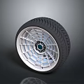 High Quality Car Wheel Rim With Silver Spokes And Treaded Tire