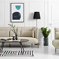 Nordic Sofa Coffee Table Combination Sofa Combination 3d model