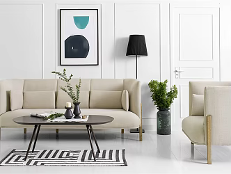 Nordic Sofa Coffee Table Combination Sofa Combination 3d model