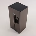 Sleek Modern Double Door Refrigerator With Stainless Steel Handle And Digital