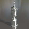 Elegant Silver Trophy With Two Handles Top Statue And Intricate Decorative Base 3d model