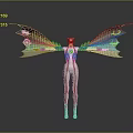 Winged Humanoid Decorative Figurine With White Body And Red Chest Gem For Home Decor