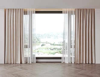 curtain fabric curtain gauze curtain 3d model