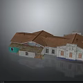 Traditional Building Exterior With Multiple Red Roofs White Walls And Windows