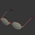 Stylish Round Lens Glasses with Metal Frame Black Temples and Reflective Surface