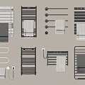 Modern Bathroom Accessories With Stylish Wall Mounted Towel Racks And Hanging Towels