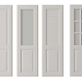 White Interior Doors With Various Panel Glass Louver And Grid Designs 3d model
