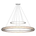 Modern Double Ring Chandelier With Warm Light And Textured Outer Ring 3d model
