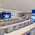 School Conference Room Setup for Leaders Health Lecture with Screen and Seats