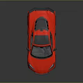 Red Sports Car With Sleek Design Black Wheels And Rear Spoiler