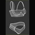 Women's Lingerie Set with Black Bra and Patterned Panties for Comfortable Wear