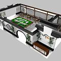 Traditional Chinese Architecture With White Walls Black Eaves Round Arch Bamboo And Reception Counter