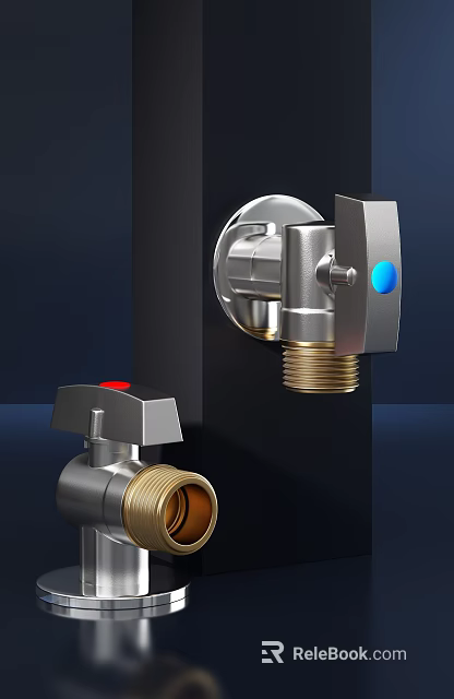 High Quality Metal Hardware Tools with Red Blue Buttons and Golden Threads Design 3d model 