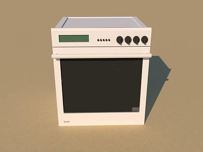 White Electric Oven With Digital Display Control Panel And Knobs For Modern Kitchen Cooking 3d model