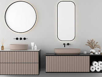 Modern sink bathroom cabinet combination 3d model