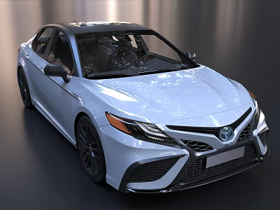 White Modern Sporty Sedan With Black Roof Black Alloy Wheels And Striking Front Grille 3d model