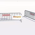 Portable Metal Safety Fences With Red White Striped Warning Signs