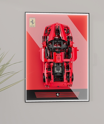 Now Style Red Ferrari Hanging Paintings Lego Hanging Paintings Ferrari 3d model