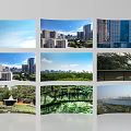 Urban And Natural Landscapes Featuring City Buildings Green Parks And Lake View
