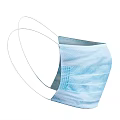 Blue Disposable Face Mask with Three Layer Protective Design for Daily Use 3d model