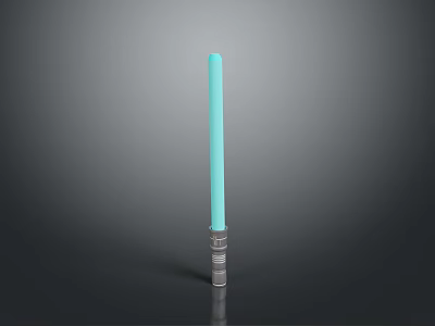 Weapon Themed Blue Lightsaber With Silver Hilt And Gray Gradient 3d model