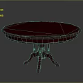 Elegant Red Round Wooden Table With Pedestal Base And Classic Design