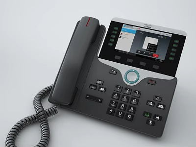 Modern Digital Office Phone With Touchscreen Display Numeric Keypad And Handset 3d model