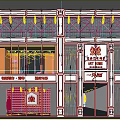 Elegant Royal Style Storefront Facade with Arched Glass Windows Emblem and International Building Materials