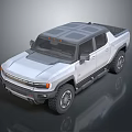 White Military Pickup Truck With Modern Design And Rugged Off Road Tires