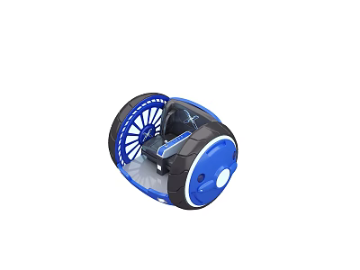 Blue And Black Electric Unicycle With Modern Wheel Design And Compact Structure 3d model