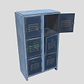Blue Metal Storage Cabinet with Multiple Drawers Open Door and Ventilated Panels for Organizing Supplies